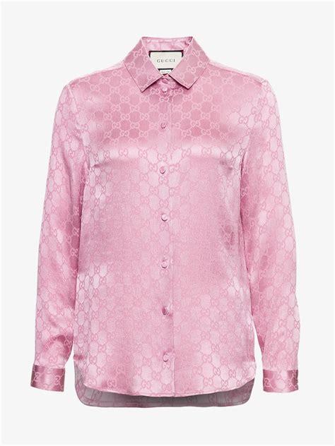 mens pink gucci shirt|gucci silk crêpe shirt.